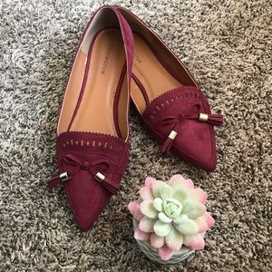 Burgundy Pointy Flats